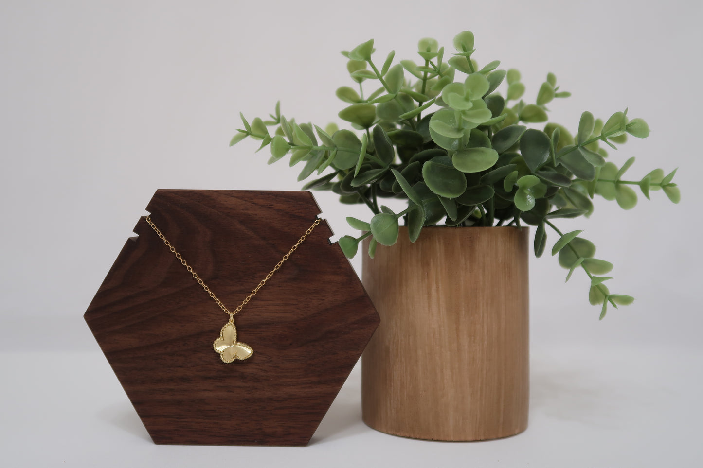 Butterfly Pendant on Gold Chain Necklace
