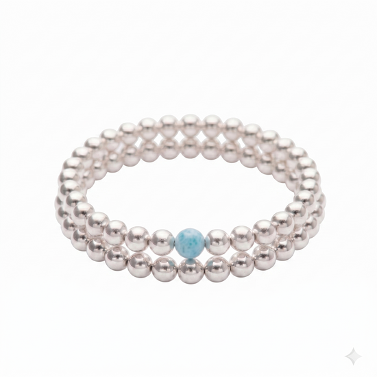 5mm Sterling Silver Bead Stack