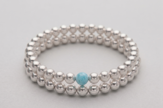 5mm Sterling Silver Bead Stack
