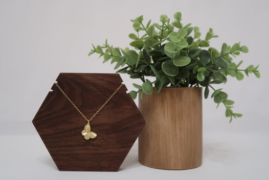 Butterfly Pendant on Gold Chain Necklace