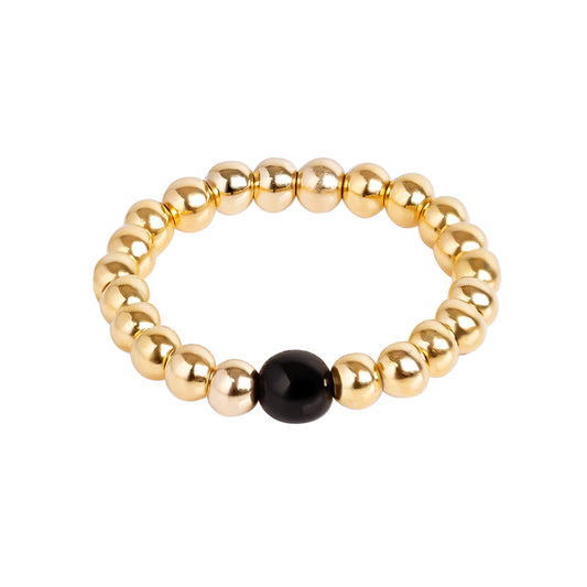 Gold and Black Onyx Ring