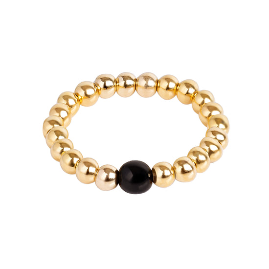 Gold and Black Onyx Ring