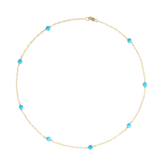 Necklace: Gold Filled Chain with Turquoise Stones