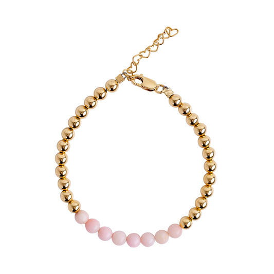 Gold Filled and Pink Beaded Bracelet